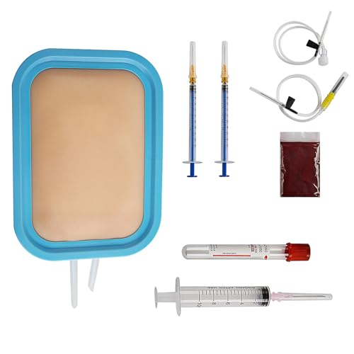 Surgical Set of 4 Injection Training IV Start Kit Realistic Blood | Medical Grade Silicone Infusion Training Kit for Medical Students and Nurses