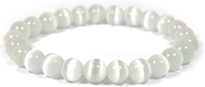 Taluka Selenite Bracelet For Men & Women Adjustable 8mm Gemstone Bracelet