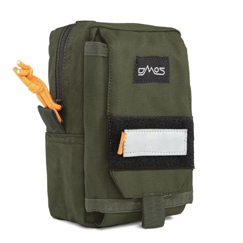DMOS Rally organizational pouch in olive green, compact tool pouch with durable zippered compartments