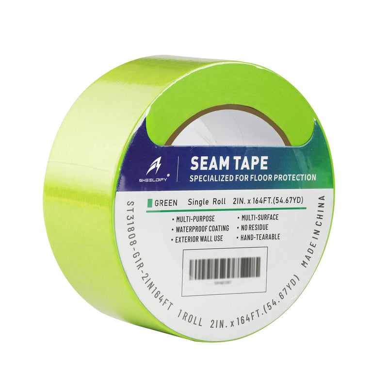 Gen.III Seam Tape Specialized for Floor Protection | Edge Tape | Masking Tape, 90 Day+ (Green, 1 Roll, 2" x164') Green 1 Roll, 2"x164‘