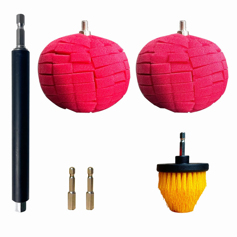 Drill Bit Cone Polisher, Metal Polishing Tool, Car Wheel Polishing Sponge, Polishing Pad, Polishing Ball, with Hand-Held Extension Bracket, Suitable for Household Standard Hand Drill