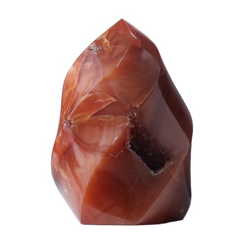 Carnelian Flame Shaped Stone Tower Decor for Home Office Carnelian 0.44-0.66lb(201g-300g)