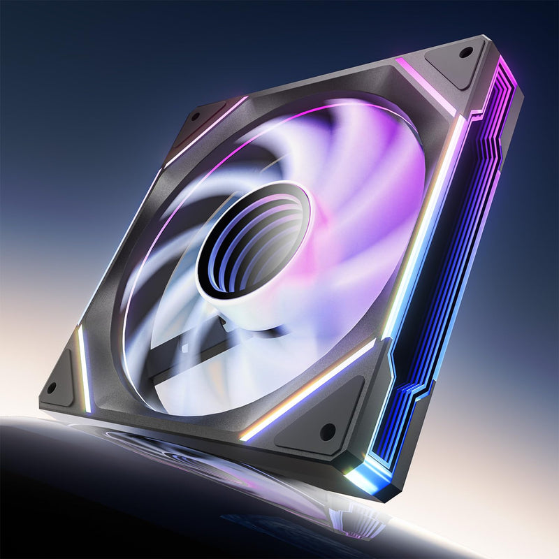 AsiaHorse RGB PC Fan 140 mm Case Fan, ARGB Fan [Infinity Mirror] [HDB] 61.5 CFM/1800 RPM/3.24 MMH2O 4-Pin PWN & 5V 3-Pin ARGB for Asus Aura ASRock GIGABYTE MSI AMICI5GT Black 1 x 140MM-Forward