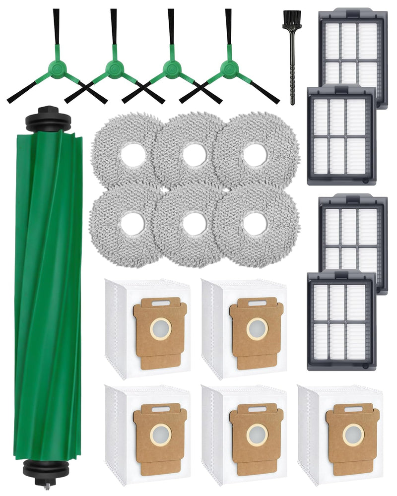 [Australia - AusPower] - 21 Pcs Replacement Parts for iRobot Roomba Plus 405/505/507 Combo Robot Vacuum Cleaner: 1 Main Brush, 4 Side Brushes, 4 HEPA Filters, 5 Dust Bags, 6 Mop Pads, 1 Cleaning Brush Roomba 405/505 21 Pcs 