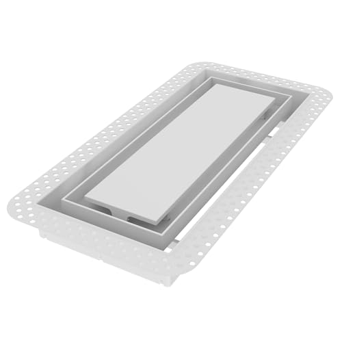 Fittes Flush Wall Vent Lite+ 6x14 inch in cotton white, front view