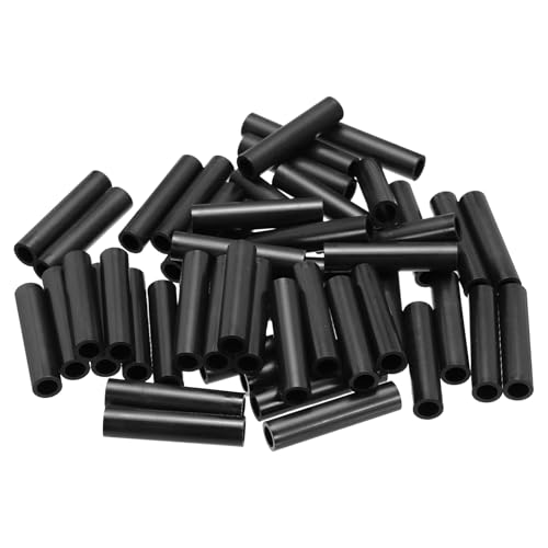 PATIKIL 120Pcs ABS Spacers 6mm ID, 9mm OD, 40mm Height Plastic Round Stud Spacer Black Nylon Washers Nut Unthreaded Rubber for M6 Screws Bolts Barrel