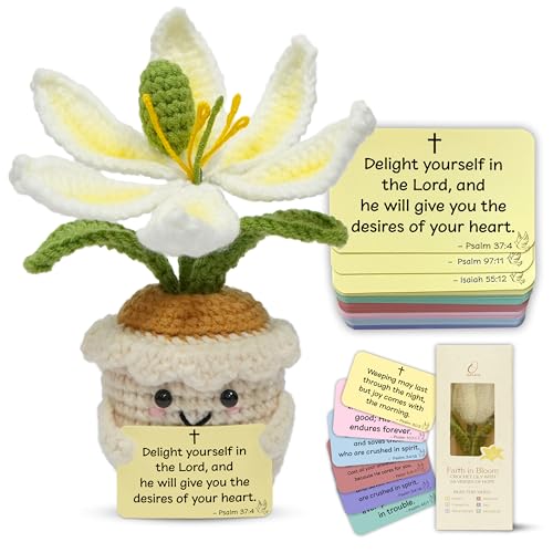 OASSIE Christian Gifts for Women - Lily Crochet with 60 Bible Verses Cards