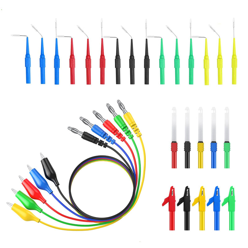 [Australia - AusPower] - 30PCS Back Probe Kit Automotive with Banana Plug Test Leads, Copper Alligator Clips, Insulation Wire Piercing Probes & Stainless Steel Back Probe Pins, Multi-Angle Diagnostic Test Wires for Car Repair 30 