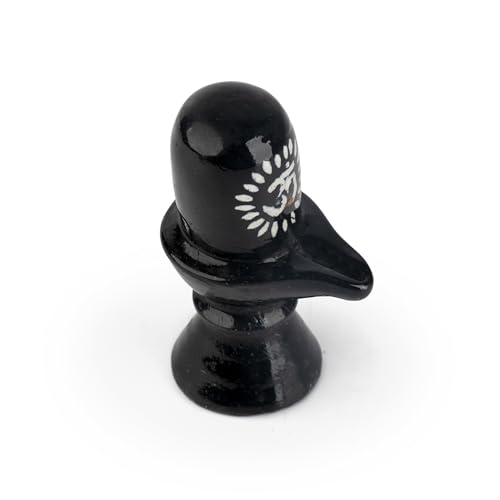 Shivling Pooja Spiritual Sculpture Indian Décor Antique Statue for Home Entrance Temple Decoration and Gifting (Black Shivling) Black Shivling