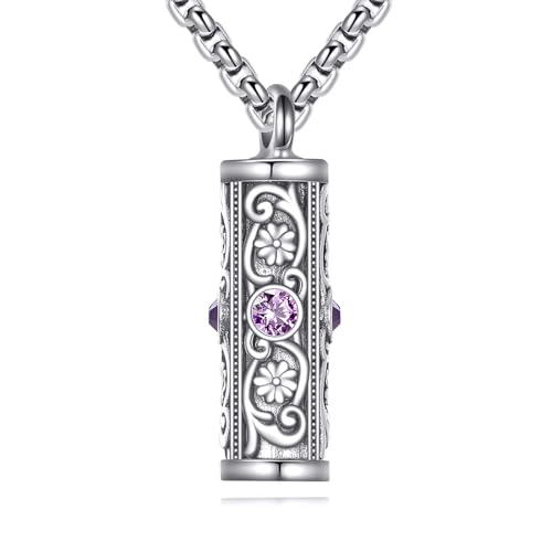 Urn Necklace for Ashes Sterling Silver for Women Men Cremation Jewelry Keepsake Loved One Memorial Jewelry