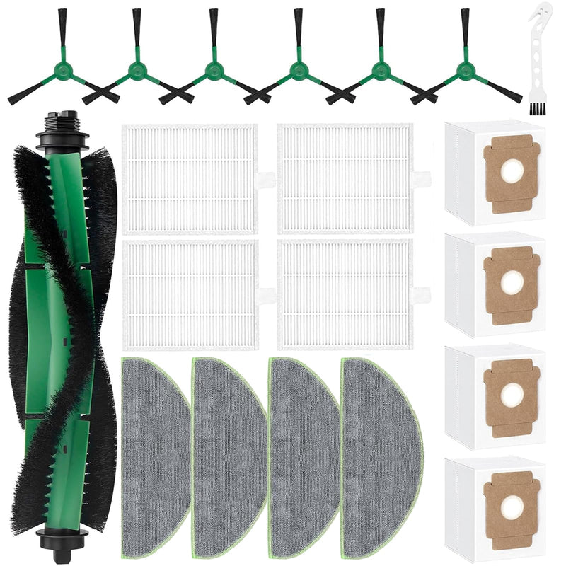 20 Pcs Replacement Parts for iRobot Roomba 104/105 Vac/ 105 Combo/ Q052 Robot Vacuum, Q0520 105 Accessories Include 1 Main Brushes, 4 Filters, 4 Dust Bags, 6 Side Brushes, 4 Mop Pads