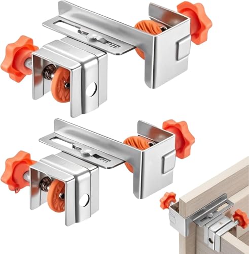 C Clamp Drawer Front Installation Clamps, Pack of 2 Drawer Mounting Clips, Adjustable Drawers Mounting Clamps, Drawer Fronts Mounting Tool for 10-30 mm Panels