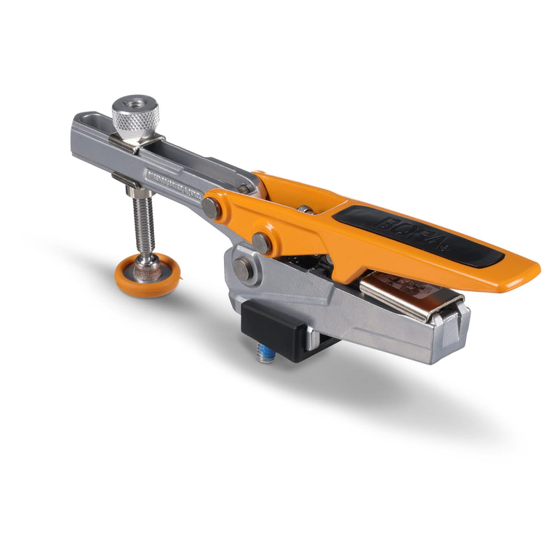 BORA Auto-Adjust Workbench Clamp | Horizontal MFT Clamp with 191mm Spiral Aluminium Dog Peg - 360° Swivel Base, 140mm Clamping Height, up to 181kg Clamping Force - For 19mm & 3/4" Dog-Hole Perforated Plates
