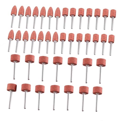 42 pieces corundum grinding tip set, grinding attachment, 1/8 inch shank size | Stone grinding polishing head grinding wheel head drill for use on gemstones, glass, metal and wood