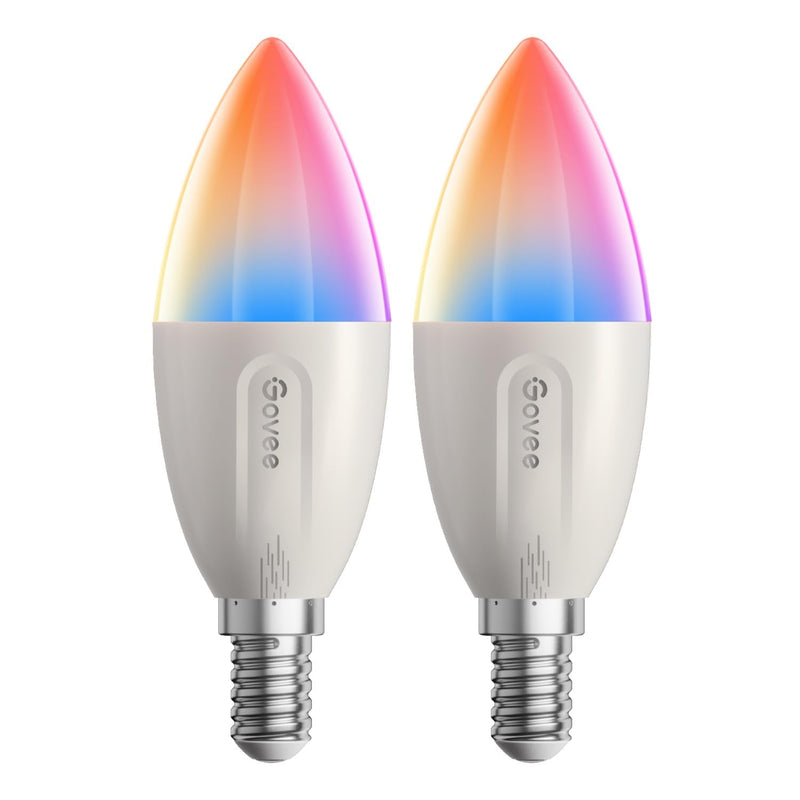 Govee Smart Light Bulb E14, RGBWW LED Lamp, 450LM, Smart Bulb, Pack of 2 | Compatible with SmartThings, Matter, Alexa and Google Assistant, E14 bulb, dimmable with 16 million DIY colors, 54 scenes