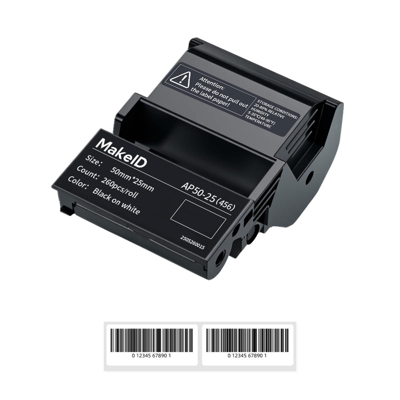 [Australia - AusPower] - MakeID EP53 Labels, All-Weather PET Label Tape with Ribbon Cartridge for Indoor/Outdoor ID and Equipment Labeling - for EP53 Portable Industrial Label Maker White 2" × 1"(250pcs) 