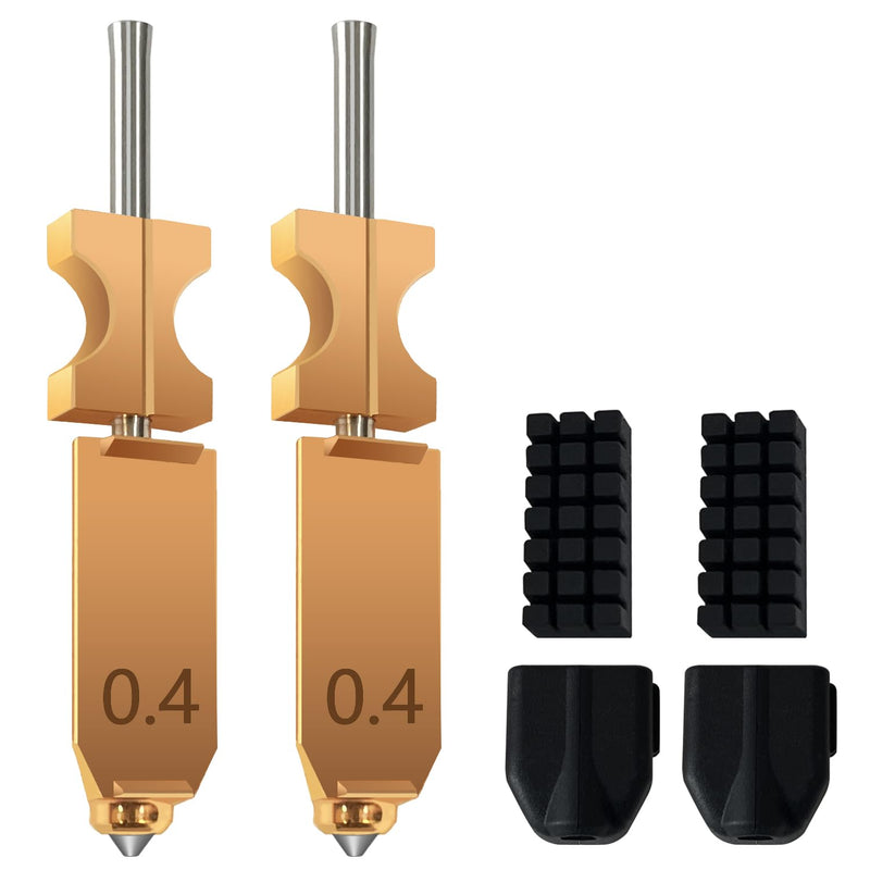 for AD5X Upgraded 0.4mm Hotend Nozzles 2 Packs 3D Printer Assembled Extruder Kits- All Metal Hot End/Printhead Replacement with Detachable Nozzle, Extra 2PCS Silicone Sock+ 2PCS Nozzle Brush Hotend for AD5X 0.4