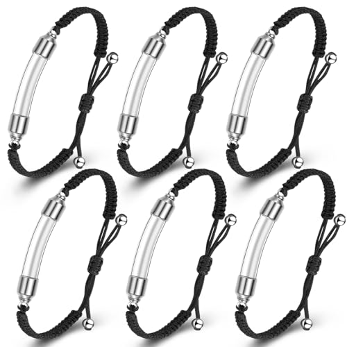 Tondiamo 6 Pcs Cremation Urn Bracelet for Ashes Adjustable Braided Memorial