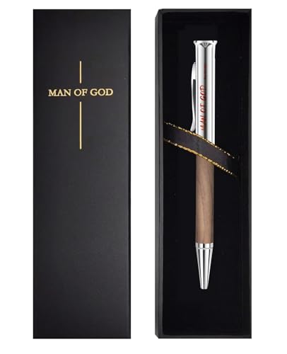 Christian Gifts for Men: Engraved Man of God Luxury Walnut Wood Rollerball Pen - Perfect Pastor Appreciation, Father's Day & Christian Graduation Gifts 1