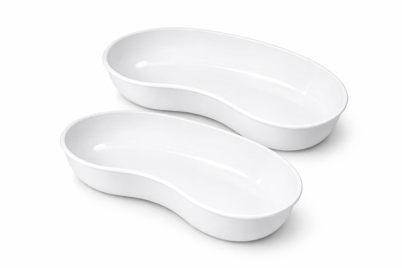 Plastic Kidney Bowl 600ml (Set of 2) - Autoclavable up to 130°C - Lightweight & Durable Polypropylene Medical Bowl - White Reusable (Pack of 2)