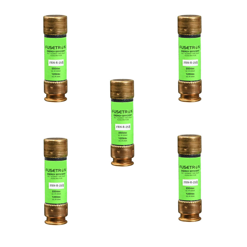 5-Pack New FRN-R-25 FRN-R-25A 250Vac Time Delay Fuse,FRN-R-25A Current Limiting Class RK5 Fuse