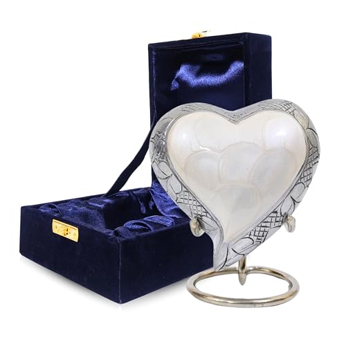 Heart Mini Urn for Ashes Adult Male, Female, White