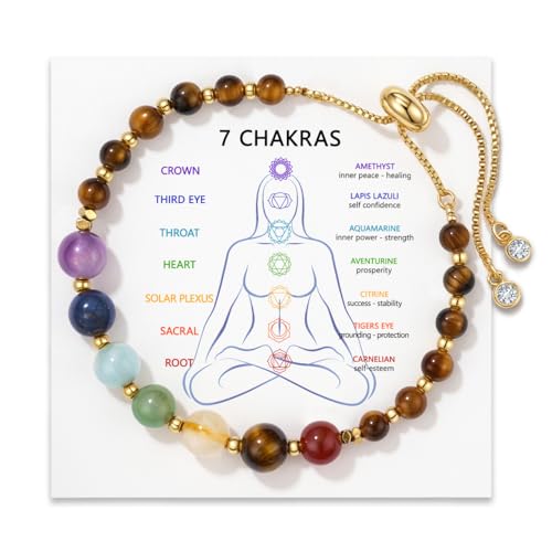 7 Chakra Bracelets for Women Yoga Meditation Crystal Bracelet Gifts 7 Chakra