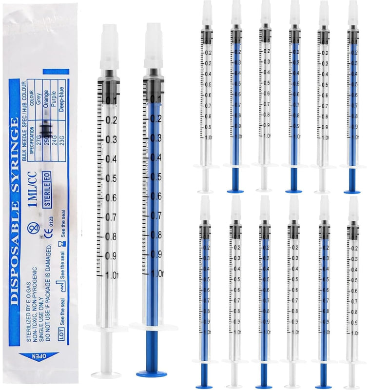 Pack of 60 1 ml Colostrum Syringe with Caps Without Needle Plastic Syringe 1ml