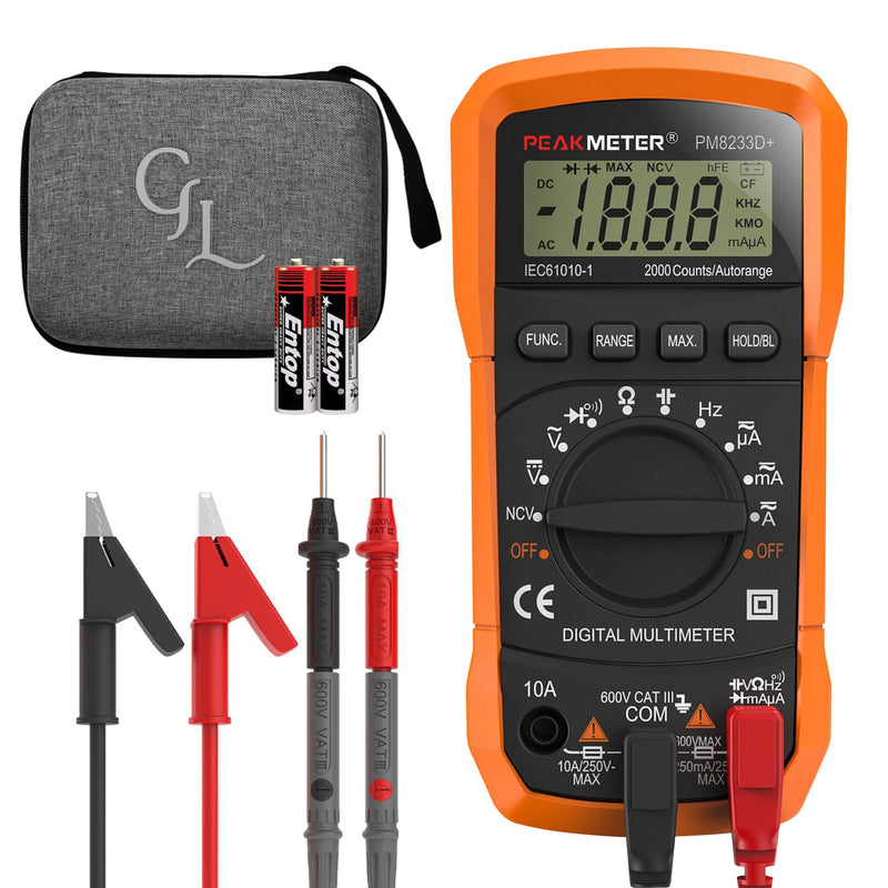 [Australia - AusPower] - GroundLuxe Auto-Ranging Digital Multimeter – Best and Easiest Multimeter for Testing grounding Sheets and Mats, Instructions Included, Large Backlit LCD, Continuity Testing 