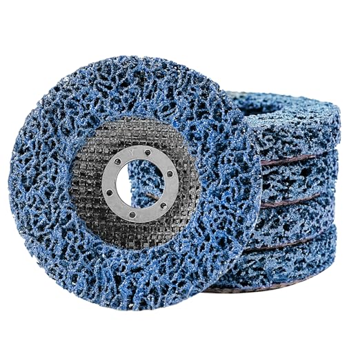 115 mm CSD Disc Sanding Discs, Pack of 5 Blue Cleaning Discs, Nylon Flex Discs Removal of Paint Rust for Angle Grinders