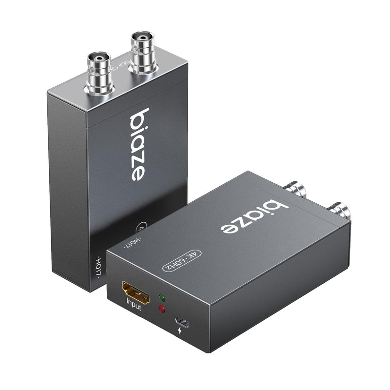 HDMI to SDI Converter, HDMI to 3G-SDI/HD-SDI Video Audio Converter 2.970 Gbit/s Audio Embedder Simultaneously Dual SDI Output Adapter Support 1080P for Camera Home Theater