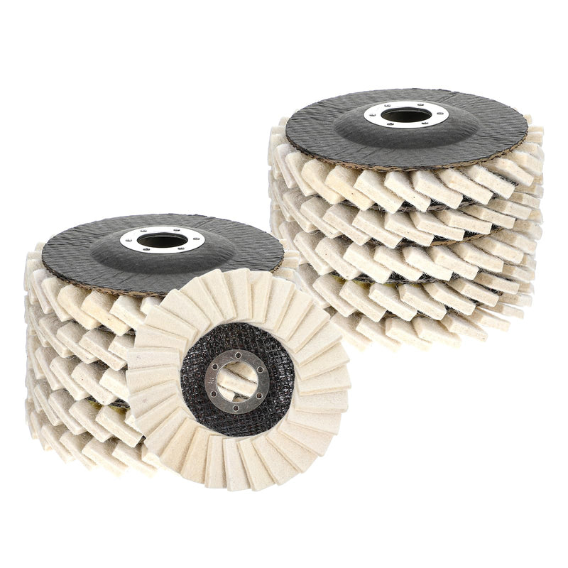 [Australia - AusPower] - Dimeho 10 PCS Wool Polishing Wheel Disc 4-1/2" x 7/8" Felt Flap Disc Stone Buffing Pad 4.5 Inch Polishing Flap Pads for Angle Grinder Metal Marble Furniture Car Wax Surface Finishing Restoration 
