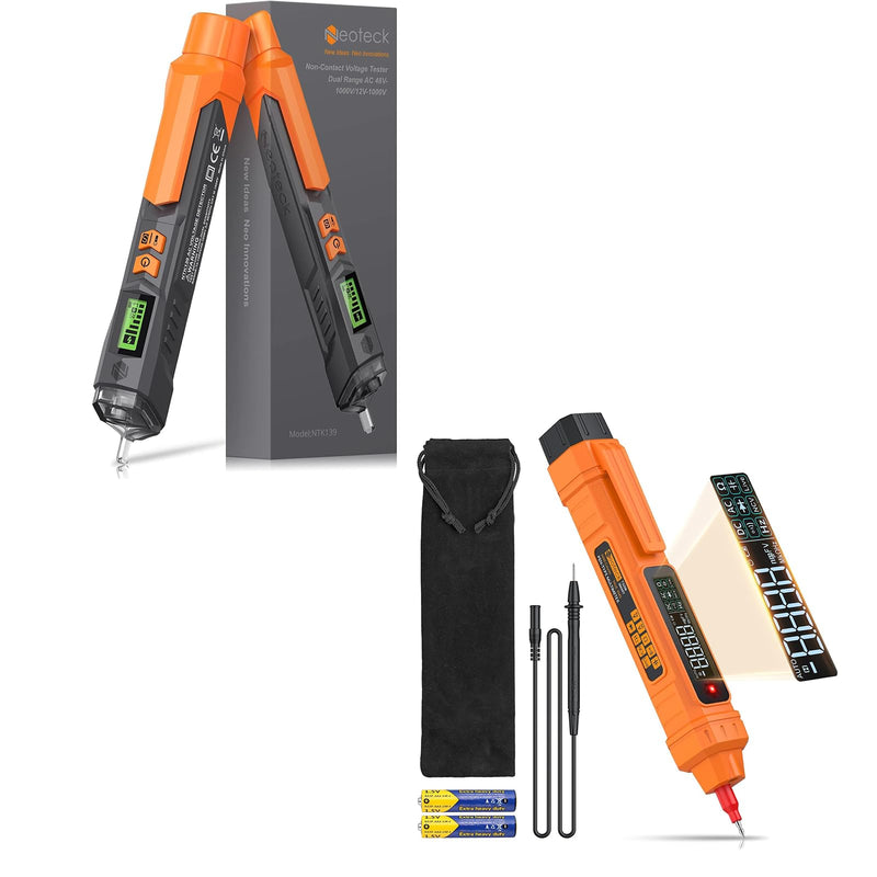 [Australia - AusPower] - Neoteck Electrical Detection Pro Kit: LCD Voltage Tester & 2-in-1 Multimeter Pen with Adjustable Sensitivity, 6000 Counts, Wire Breakpoint Finder 