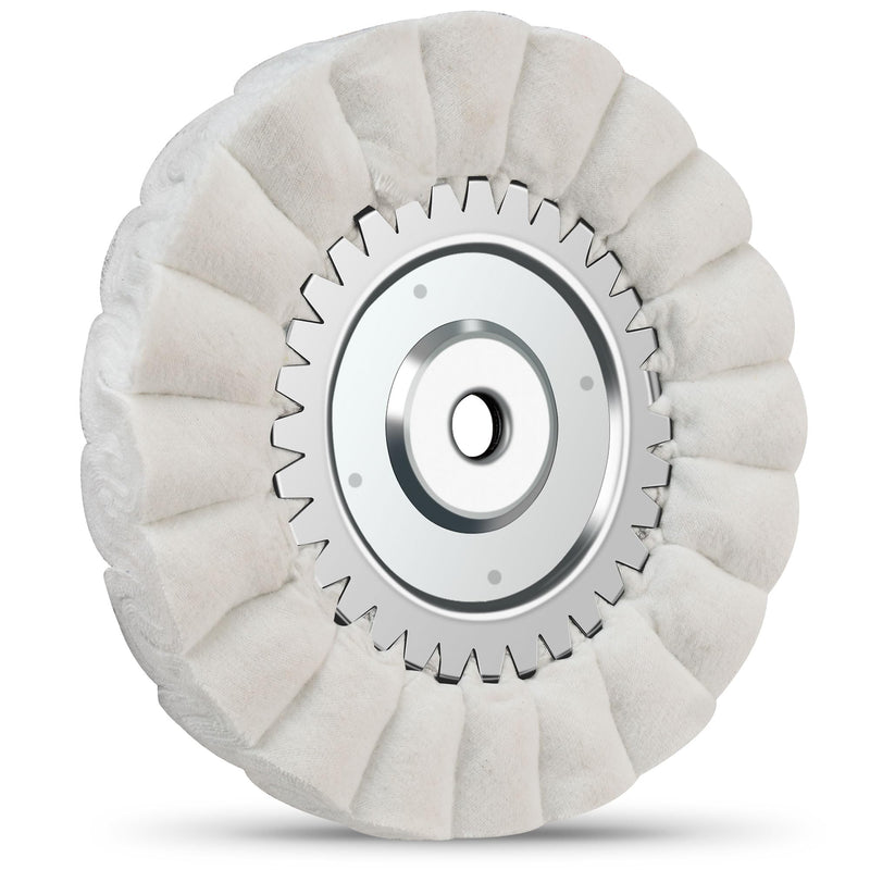 [Australia - AusPower] - 8" S-Shape Fine Airway Buffing Wheel with 5/8" Arbor Flange-Free Hub, Buffing Wheels for Angle Grinder, Polishing Wheels for Mirror Finish on Aluminum Stainless Steel Truck Wheels Rims 