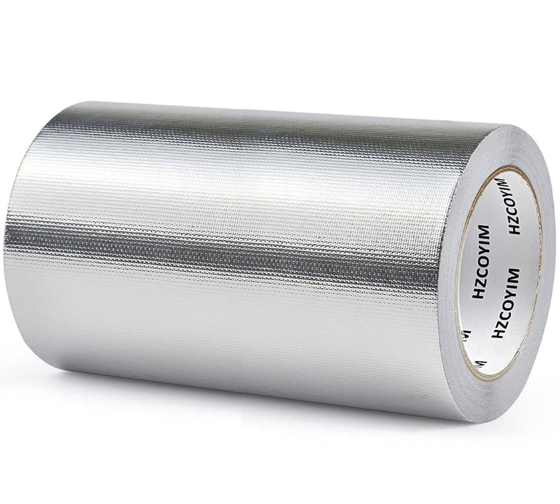 Silver Aluminum Foil Adhesive Tape 8in x 66ft High Temperature Resistant Heat Shield Blocking Tape for Car Exhaust Pipe/Air Conditioning Pipe/HVAC 8inches x 66feet