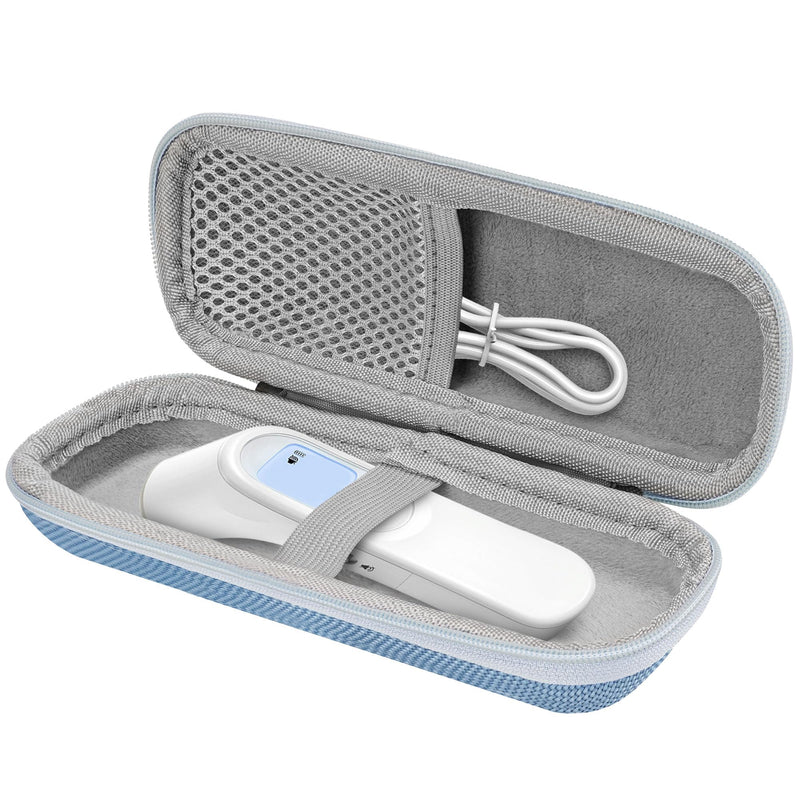 [Australia - AusPower] - Hard Case for Infrared Thermometer - Protective Travel Storage Box, Temp Reader Travel Bag, Compatible with iHealth/Viproud/No-Touch Forehead Thermometers (Blue, Bag Only) 