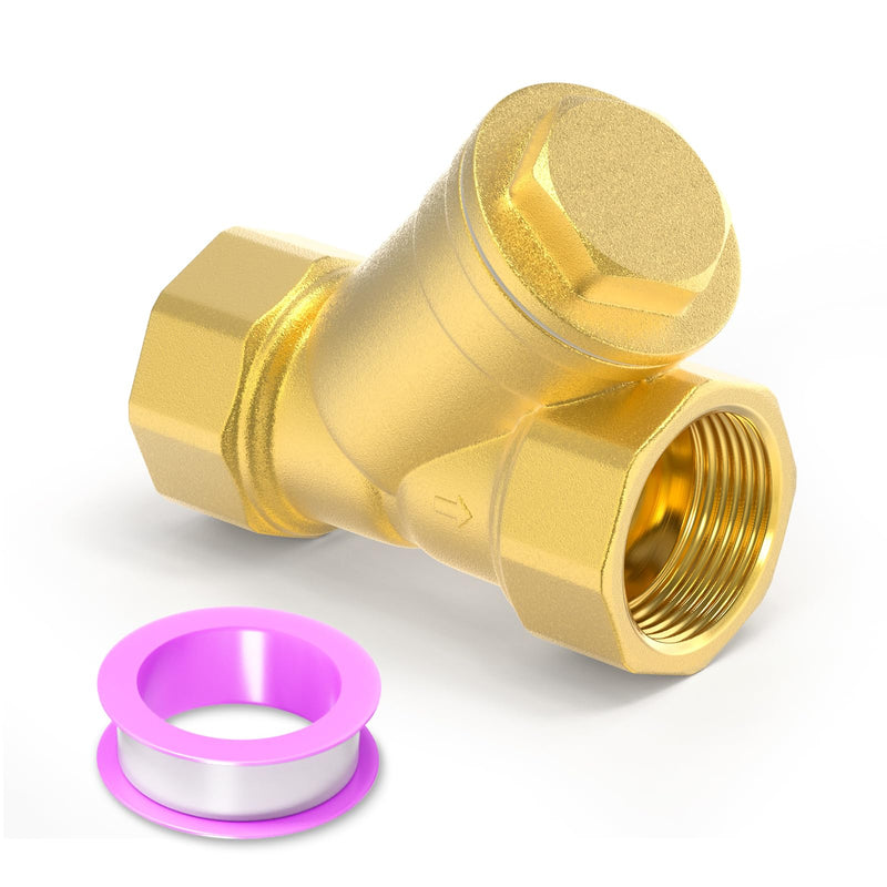 1 x Brass Y Strainer Mesh Filter Valve, 1/2 Inch BSP DN15 Female Thread Connection Valve for Water/Oil Separation 1/2" BSP (DN15 1Pcs)