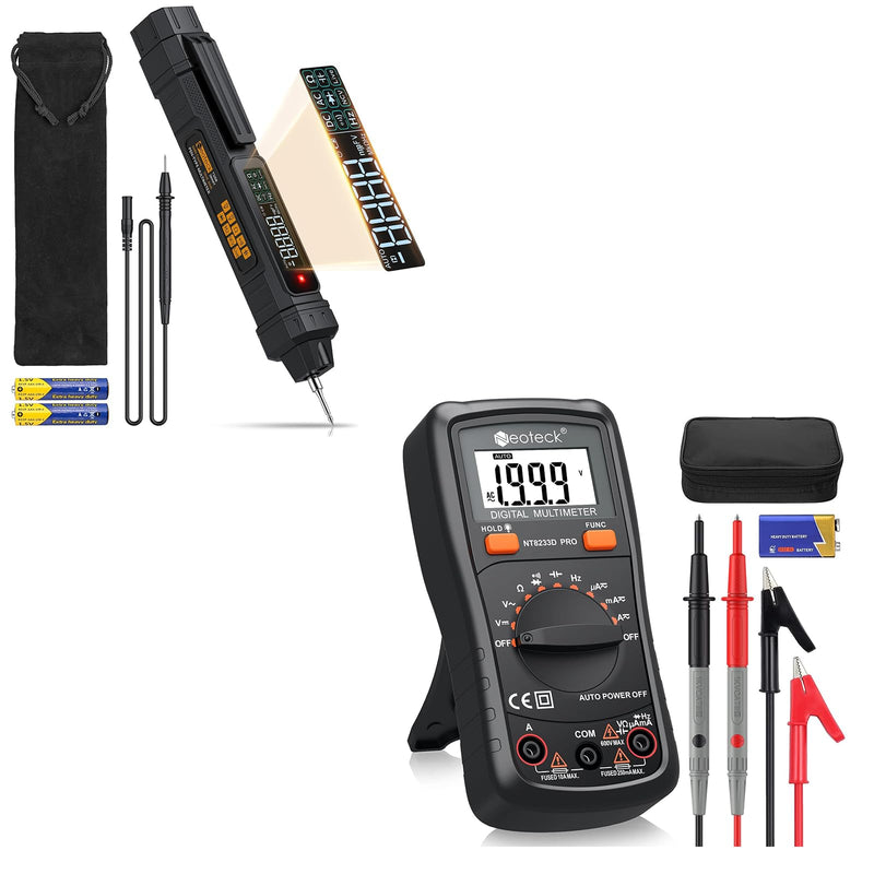 [Australia - AusPower] - Neoteck Professional Electrical Kit: 6000 Counts 2-in-1 Multimeter & Auto Ranging Digital Multimeter, LCD Display, AC/DC Voltage, Resistance, Continuity, Capacitance, Diode 