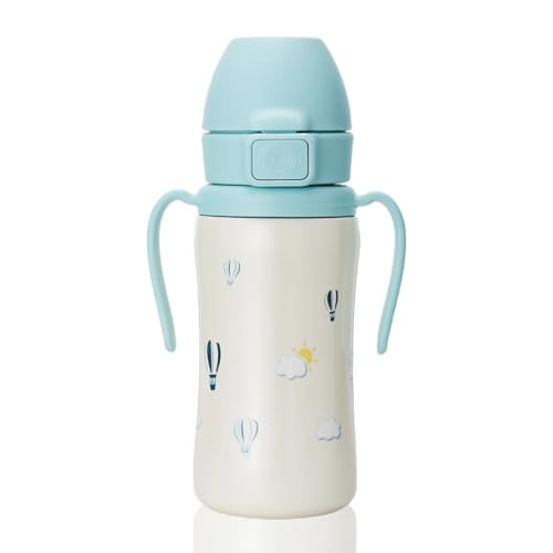GROSMIMI Stainless Steel Baby Straw Cup, Spill-Proof, 12M+, 10oz (Balloon) Balloon 10 Ounces