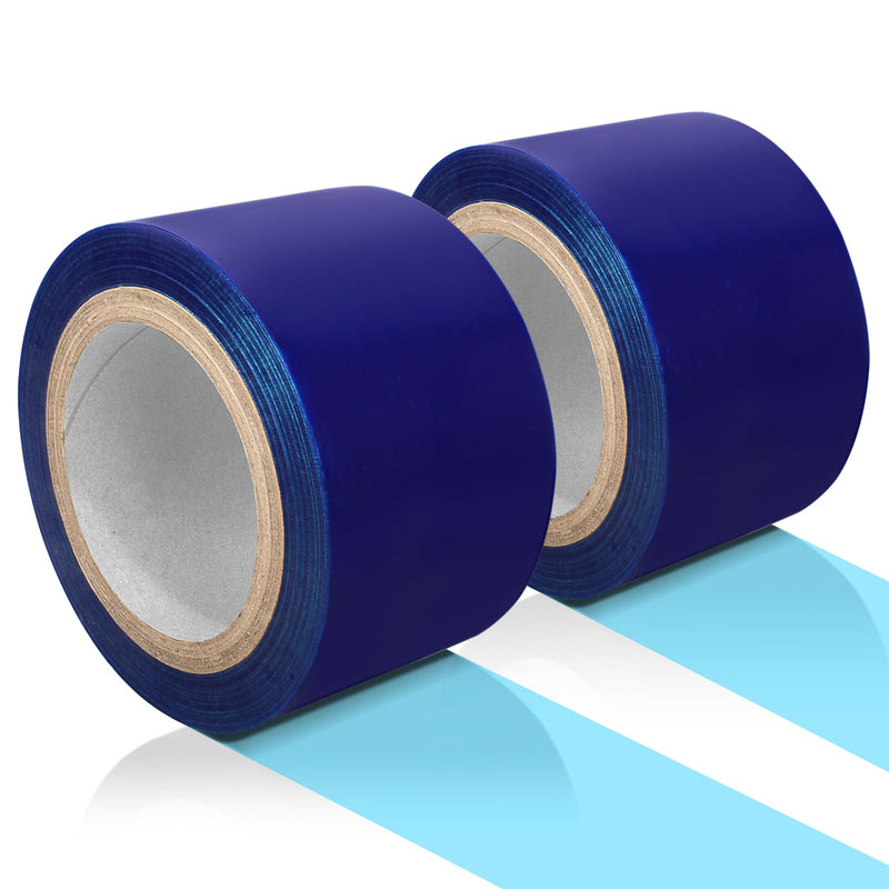 FOVPLUE Self Adhesive Surface Protective Film/Tape – 2.76in x 328ft, Blue Scratch Film Roll Universal for Motorcycle Installations, Painting, Removals, and Transport, 2-Pack 2 Pack