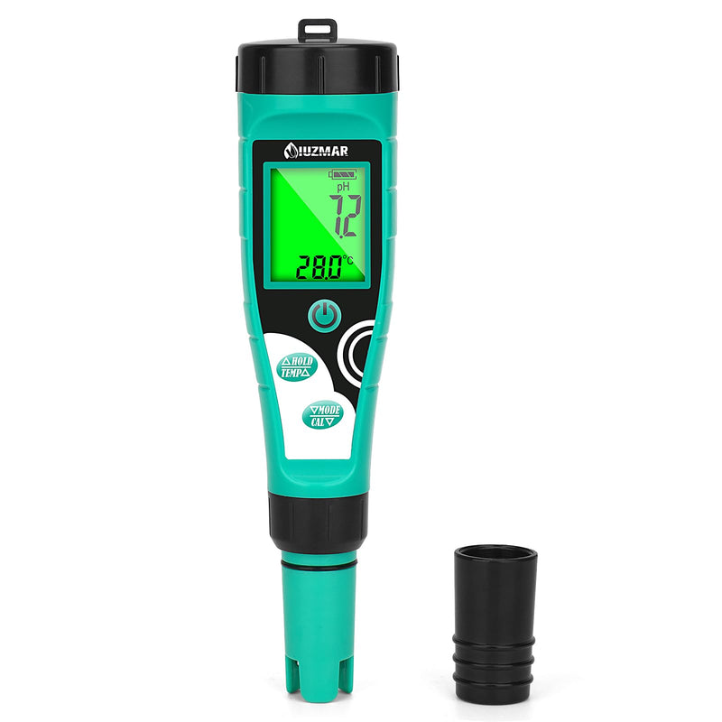 [Australia - AusPower] - Pool Salt Tester pH Meter Digital Chlorine pH Tester Salt Meter for Pool 7 in 1 Water Tester for Swimming Pool Aquariums 7 in 1 Meter 