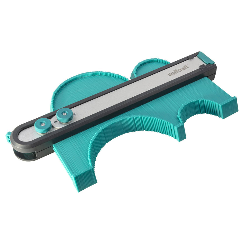 Wolfcraft Contour Gauge Pro Needle Template with Telescopic Rail for Measuring | Ideal for laminate and tiles, 700 mm length, 250 mm width, 168 touch pins, rail stop and fixation, 6980000