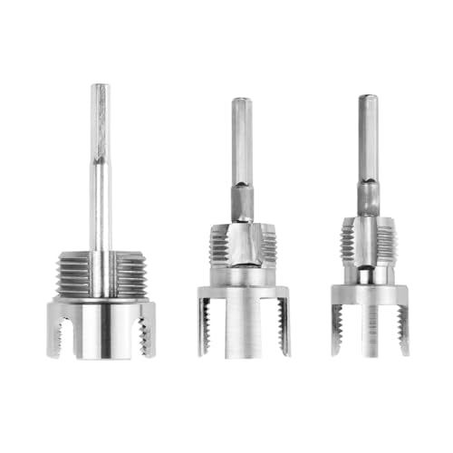 Treki Pack of 3 Pipe Tap 1/2 Inch 3/4 Inch 1 Inch Water Pipe Tap Cutters Pipe Tap Opener Female Thread Cutter External Thread Cutter for PVC PP PE Pipes