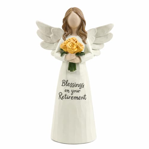 GoGnome Retirement Gift for Woman, Resin Blessings on Your Retirement Angel Statue for Coworker Teacher Nurse Mom Friend, Desk Shelf Home Office Decor (Retirement)