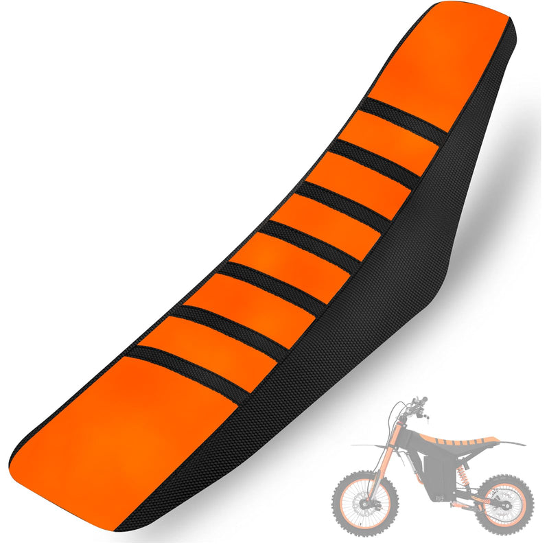 [Australia - AusPower] - Dirt Bike Seat Cover Compatible with Tuttio, Motorcycle Universal Seat Cover, Soft Ribbed Covers, Non-Slip Rubber with Black Stripe, Easy to Install, for Dirt Bike and Motocross (Orange) 