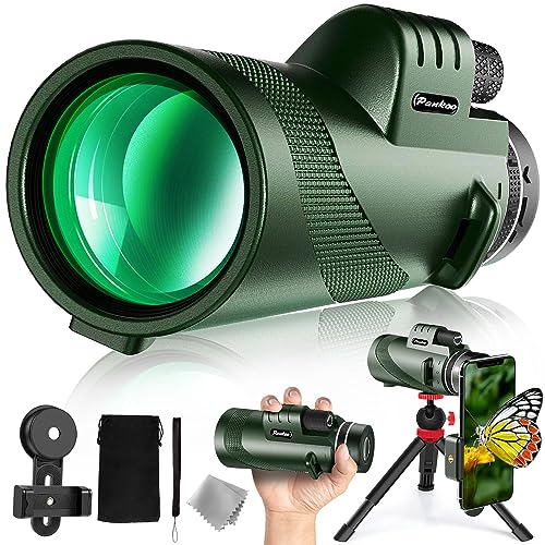 40X60 Monocular Telescope - High Power for Adults with BAK4 Prism. Includes Phone Adapter, Tripod & Hand Strap. Perfect for Bird Watching & Concerts