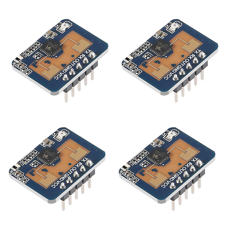 [Australia - AusPower] - 4pcs LD2410C Human Presence Radar Sensor Module HLK-LD2410 Millimeter Wave Non-Contact 24GHz ISM Band Serial Port IO Level Output 4 