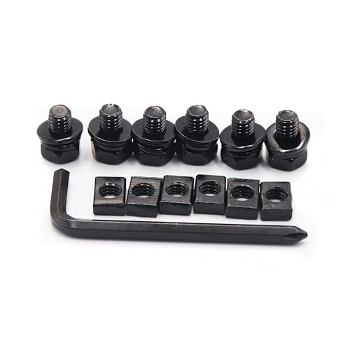 binifiMux 6-pack black M6 x 14mm stainless steel 304 bolts with square nuts kit