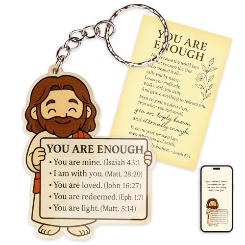 Jesus Keychain for Women Men – Christian Gifts, Religious Key Chain with Bible Verse, Faith Based Accessories for Believers Jesus