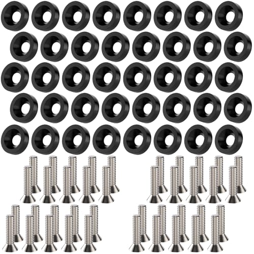 Sixzoo 40-piece black CNC engine dress-up kit flat washers for fenders and bumpers